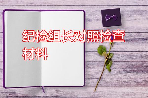 纪检组长对照检查材料专题范文