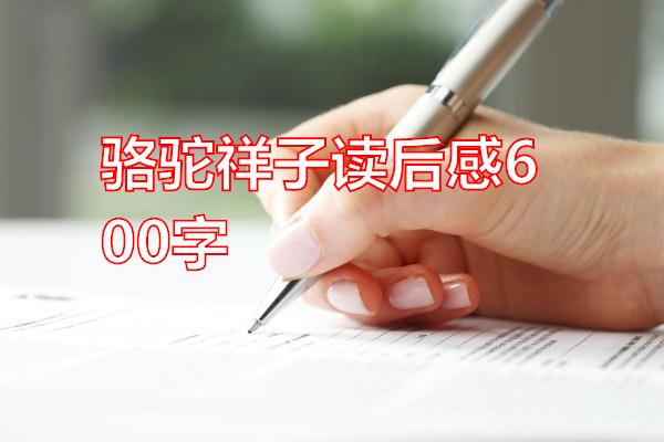 骆驼祥子读后感600字专题范文