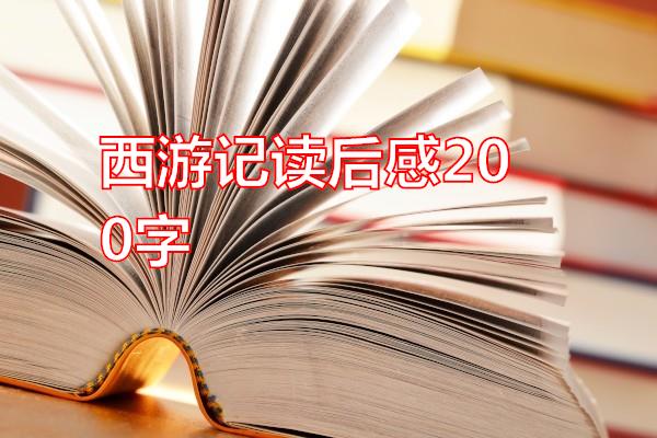 西游记读后感200字专题范文