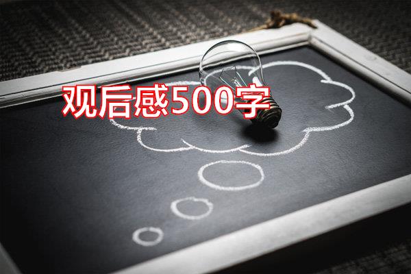 观后感500字专题范文