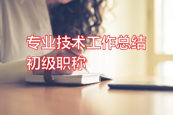 专业技术工作总结初级职称专题范文