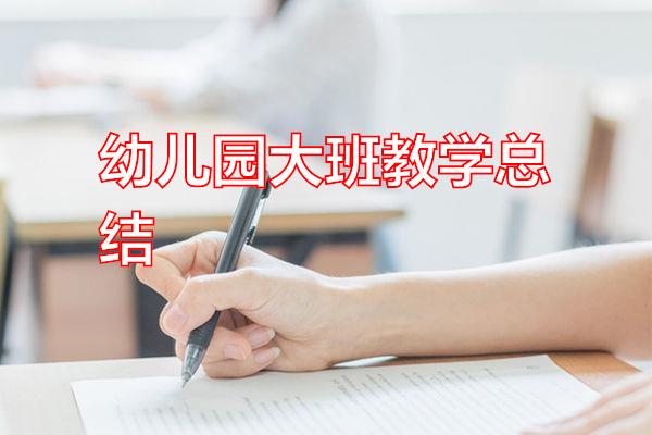 幼儿园大班教学总结专题范文