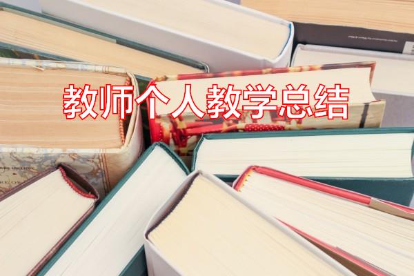 教师个人教学总结专题范文