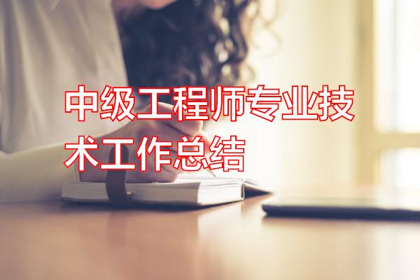 中级工程师专业技术工作总结专题范文