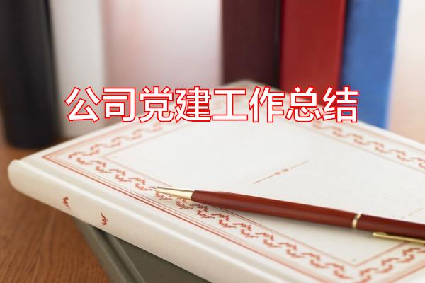 公司党建工作总结专题范文