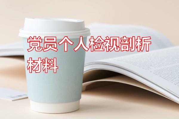 党员个人检视剖析材料专题范文