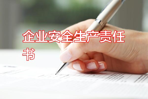 企业安全生产责任书专题范文