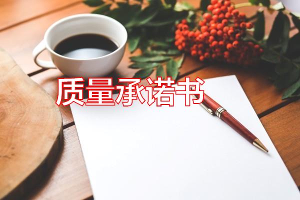质量承诺书专题范文