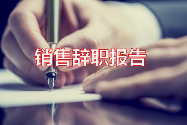 销售辞职报告专题范文