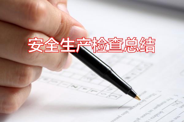 安全生产检查总结专题范文