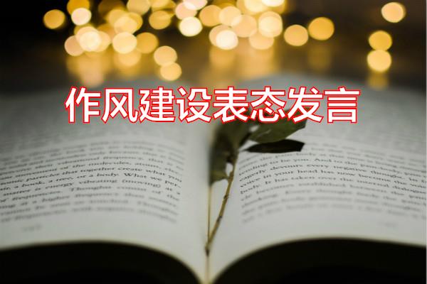 作风建设表态发言专题范文