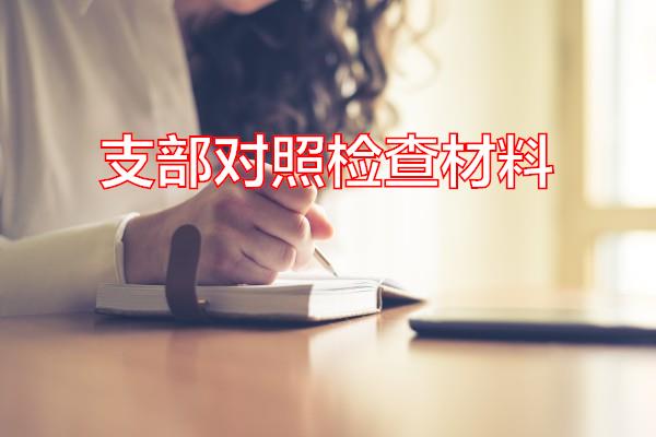 支部对照检查材料专题范文